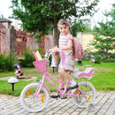 Kids Bicycle Basket with Adjustable Straps - Pink Purple Front-Mounted