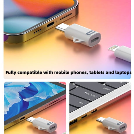 Lightning to USB-C Adapter Compatible with iPhone 15, USB Type-C Converter, White