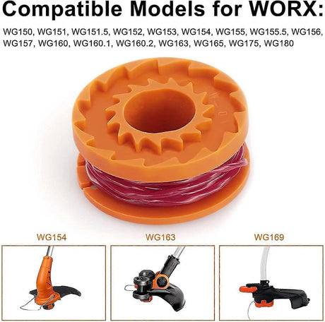 Worx 20V Trimmer Line 12-Pack, Durable Replacement Spool Compatible with Worx, for Pool Cover and Edge Trimmers, Improved Cutting Speed
