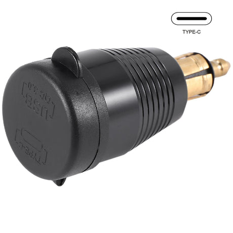 Motorcycle Waterproof Charger with QC3.0 USB and Type C 30W Power Delivery DIN Connector Socket