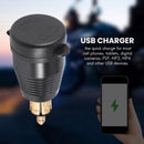 Motorcycle Waterproof Charger with QC3.0 USB and Type C 30W Power Delivery DIN Connector Socket