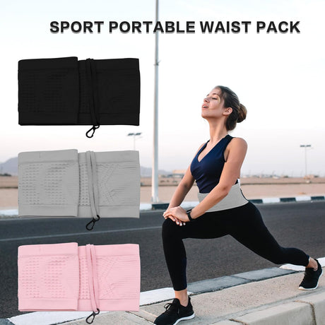 Compatible with Women's Running Waist Belt Hidden Wallet Waist Bag Breathable Black Small