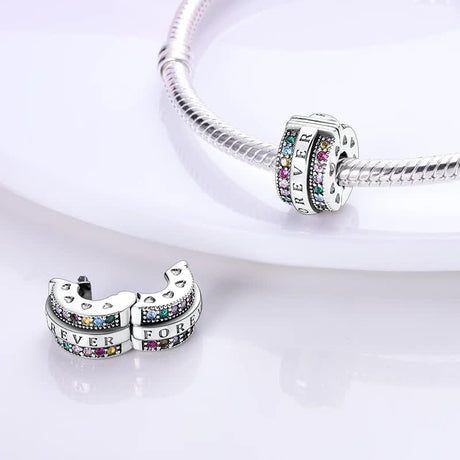 925 Sterling Silver Charms Safety Chain Silicone Stopper Jewelry Making for Bracelet Diy PTC512