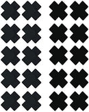 10-Pack Black Disposable Self-Adhesive Satin Nipple Cover Pasties X Plus Cross Sign