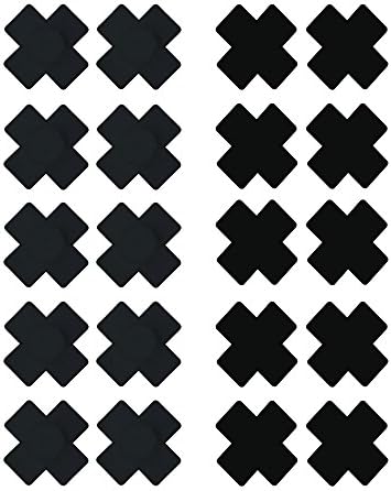 10-Pack Black Disposable Self-Adhesive Satin Nipple Cover Pasties X Plus Cross Sign