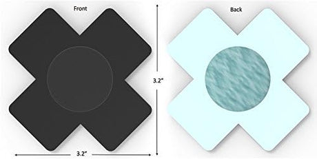 10-Pack Black Disposable Self-Adhesive Satin Nipple Cover Pasties X Plus Cross Sign