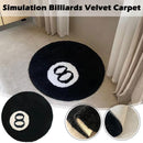 Black Carpet 80x80 for Bedroom and Living Room Decoration Compatible with Billiard Ball Mat 8-Ball Soft Fluffy Circle Home Decor