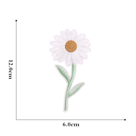 12 Pieces Sunflower Floral Embroidered Iron-on Sew-on Fabric Patches for Clothes Jeans Hats Backpacks