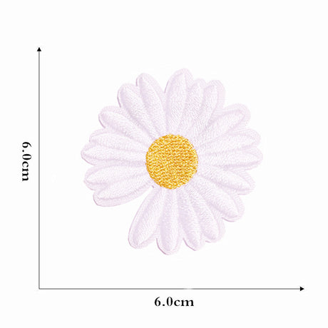 12 Pieces Sunflower Floral Embroidered Iron-on Sew-on Fabric Patches for Clothes Jeans Hats Backpacks