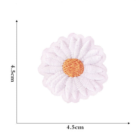 12 Pieces Sunflower Floral Embroidered Iron-on Sew-on Fabric Patches for Clothes Jeans Hats Backpacks