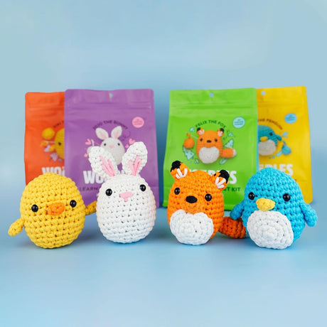 Woobles crochet set for beginners penguin compatible with Shark Tank