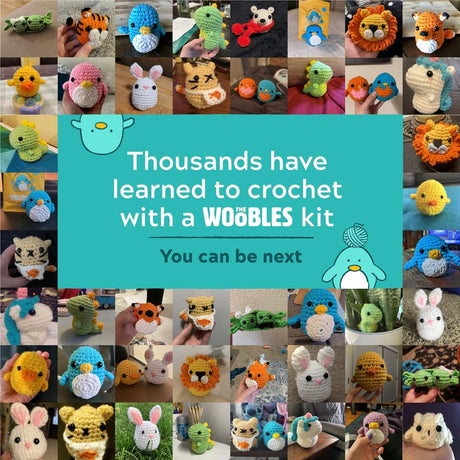 Woobles crochet set for beginners penguin compatible with Shark Tank