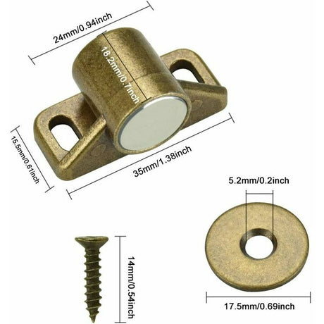 4 pcs Cabinet Door Magnets with Washers and Screws - Magnetic Door Lock \u0026 Closer for Wardrobe Cupboard Furniture