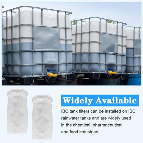 IBC Filter Nylon 105mm 2pcs Washable Rainwater Tank Replacement Filter with Lid Fitting