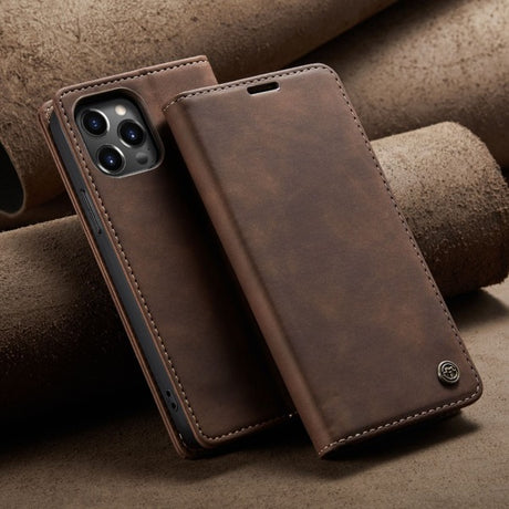 iPhone 13 Leather Flip Case Coffee Brown Compatible with Apple iPhone 13