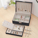 Jewelry Storage Box PU Leather Jewelry Box (Black)
