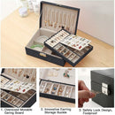 Jewelry Storage Box PU Leather Jewelry Box (Black)