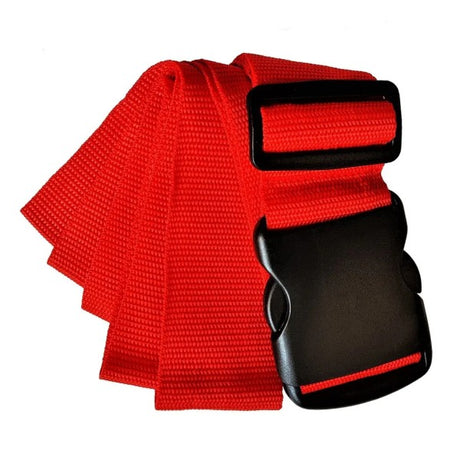Red Luggage Straps 2-Pack with Metal Luggage Tags Adjustable Suitcase Strap Set