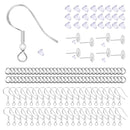 SQBB Earring Hooks, 925 Silver Hypoallergenic Jewelry Making Accessories with 100 Hooks and 150 Ear Plugs
