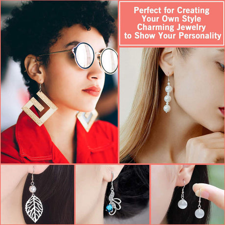 SQBB Earring Hooks, 925 Silver Hypoallergenic Jewelry Making Accessories with 100 Hooks and 150 Ear Plugs