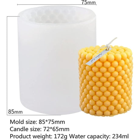 Cylindrical candle molds, 3D geometric modern DIY candle making molds, for di_max