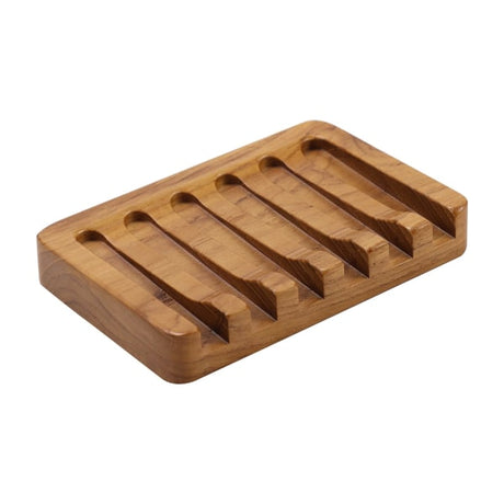 Wooden Soap Dish 2pcs, Soap Holder Teak, Bathroom Kitchen Shower Soap Container Compatible with Razor and Sponge
