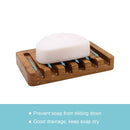Wooden Soap Dish 2pcs, Soap Holder Teak, Bathroom Kitchen Shower Soap Container Compatible with Razor and Sponge