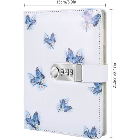Creative Password Journal A5 with Combination Lock, PU Leather Diary Locking Notebook for Time Book, Compatible with Style 1