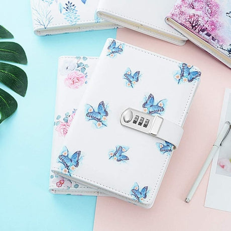 Creative Password Journal A5 with Combination Lock, PU Leather Diary Locking Notebook for Time Book, Compatible with Style 1