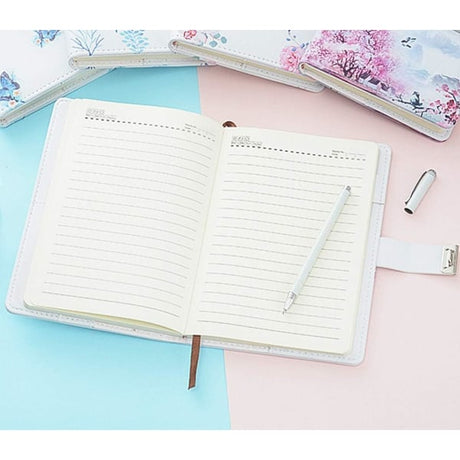 Creative Password Journal A5 with Combination Lock, PU Leather Diary Locking Notebook for Time Book, Compatible with Style 1