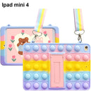 Compatible with iPad Mini 4 Tablet Case Bear Head Color with Lanyard