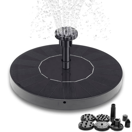 Solar Fountain 16cm Black, Compatible with Solar Cell, Water Fountain for Garden, Low Price Promotion