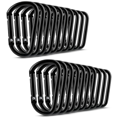 20 pcs Small Aluminum Carabiners D-ring Clips max