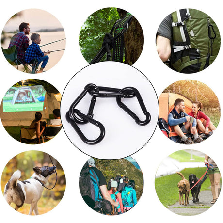20 pcs Small Aluminum Carabiners D-ring Clips max