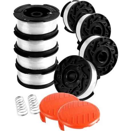 Black \u0026 Decker Trimmer Spool Replacement, 8 Spools with 2 Covers and 2 Springs, Compatible with PA_max 22-23