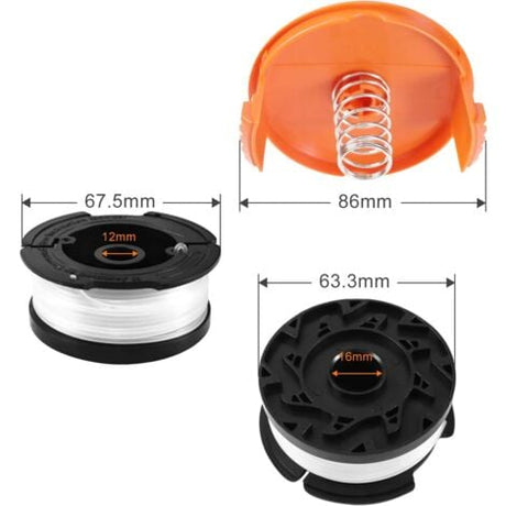 Black \u0026 Decker Trimmer Spool Replacement, 8 Spools with 2 Covers and 2 Springs, Compatible with PA_max 22-23