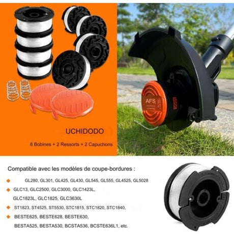 Black \u0026 Decker Trimmer Spool Replacement, 8 Spools with 2 Covers and 2 Springs, Compatible with PA_max 22-23