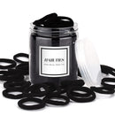 Black Hair Ties 50 pcs Seamless Cotton Ponytail Holders Elastic Bands for Thick Heavy Curly Hair Men Dark Women