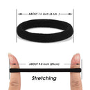 Black Hair Ties 50 pcs Seamless Cotton Ponytail Holders Elastic Bands for Thick Heavy Curly Hair Men Dark Women
