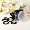 Black Hair Ties 50 pcs Seamless Cotton Ponytail Holders Elastic Bands for Thick Heavy Curly Hair Men Dark Women