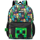 Minecraft Backpack for Boys Black School Bag Compatible with Creeper Zombie Skeleton Enderman \u0026 Cave Spider