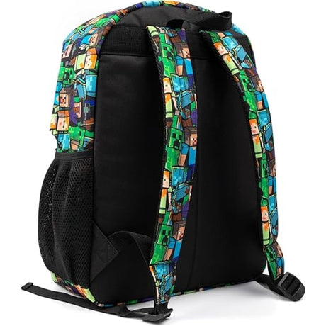 Minecraft Backpack for Boys Black School Bag Compatible with Creeper Zombie Skeleton Enderman \u0026 Cave Spider
