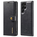 DG.MING Magnetic Wallet Case Compatible with Samsung Galaxy S22 Ultra Black 2-in-1