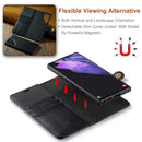 DG.MING Magnetic Wallet Case Compatible with Samsung Galaxy S22 Ultra Black 2-in-1