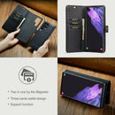 DG.MING Magnetic Wallet Case Compatible with Samsung Galaxy S22 Ultra Black 2-in-1