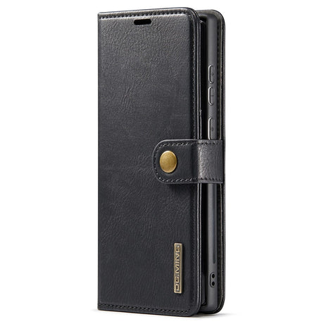 DG.MING Magnetic Wallet Case Compatible with Samsung Galaxy S22 Ultra Black 2-in-1