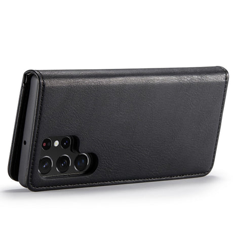 DG.MING Magnetic Wallet Case Compatible with Samsung Galaxy S22 Ultra Black 2-in-1