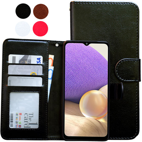 Samsung Galaxy A32 5G Leather Case Black Protection Cover