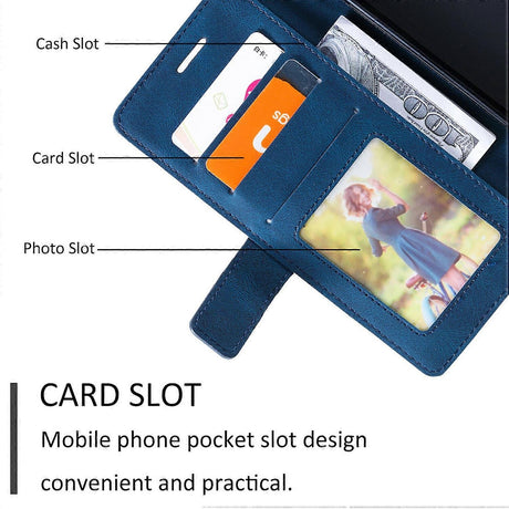 Magnetic Folio Case with Card Holder Compatible with iPhone 11 Leather Case Perfect Blue-max Blue