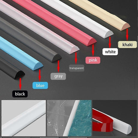 Shower Water Barrier 200cm Bendable Perfect Black Compatible with Various Brands